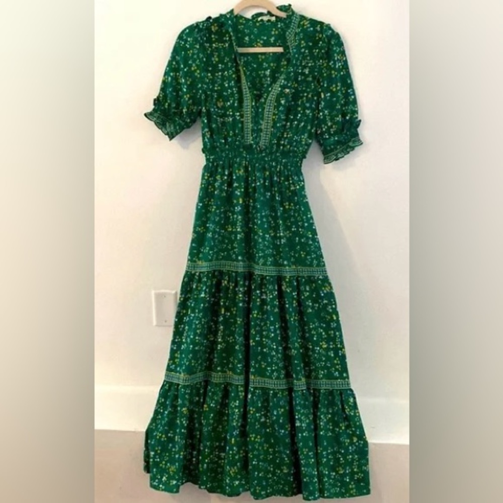 MAX STUDIO - Floral Green Maxi Dress